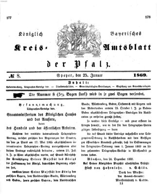 Königlich-bayerisches Kreis-Amtsblatt der Pfalz (Königlich bayerisches Amts- und Intelligenzblatt für die Pfalz) Montag 25. Januar 1869