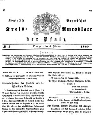 Königlich-bayerisches Kreis-Amtsblatt der Pfalz (Königlich bayerisches Amts- und Intelligenzblatt für die Pfalz) Samstag 6. Februar 1869