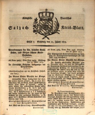 Königlich baierisches Salzach-Kreis-Blatt Freitag 22. Januar 1813