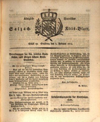 Königlich baierisches Salzach-Kreis-Blatt Montag 1. Februar 1813