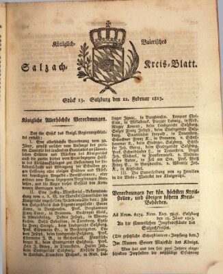 Königlich baierisches Salzach-Kreis-Blatt Freitag 12. Februar 1813