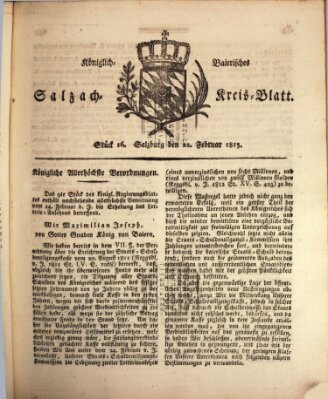 Königlich baierisches Salzach-Kreis-Blatt Montag 22. Februar 1813