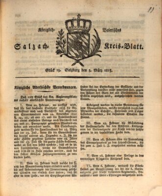 Königlich baierisches Salzach-Kreis-Blatt Freitag 5. März 1813