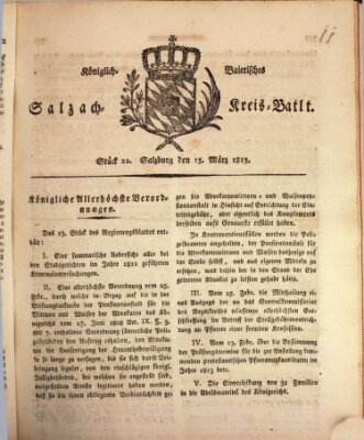 Königlich baierisches Salzach-Kreis-Blatt Montag 15. März 1813