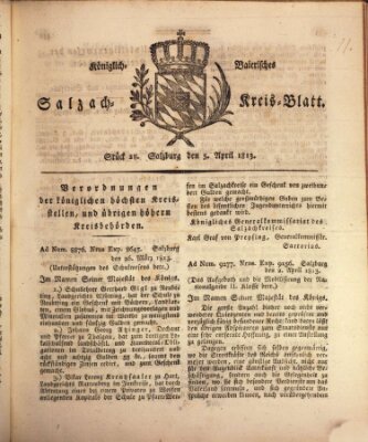 Königlich baierisches Salzach-Kreis-Blatt Montag 5. April 1813