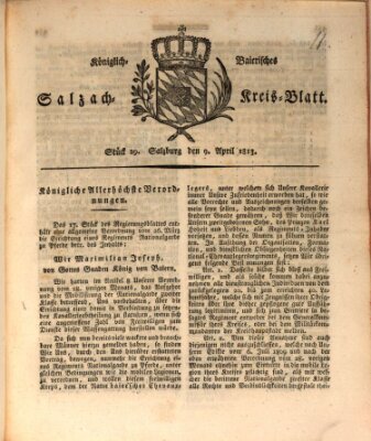 Königlich baierisches Salzach-Kreis-Blatt Freitag 9. April 1813