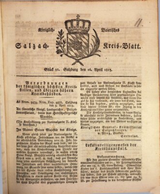 Königlich baierisches Salzach-Kreis-Blatt Freitag 16. April 1813