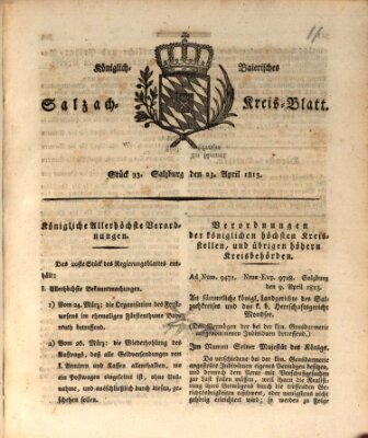 Königlich baierisches Salzach-Kreis-Blatt Freitag 23. April 1813