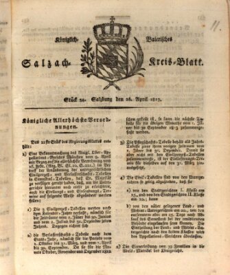 Königlich baierisches Salzach-Kreis-Blatt Montag 26. April 1813