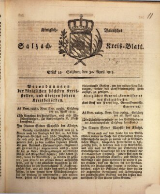 Königlich baierisches Salzach-Kreis-Blatt Freitag 30. April 1813