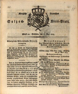 Königlich baierisches Salzach-Kreis-Blatt Montag 17. Mai 1813