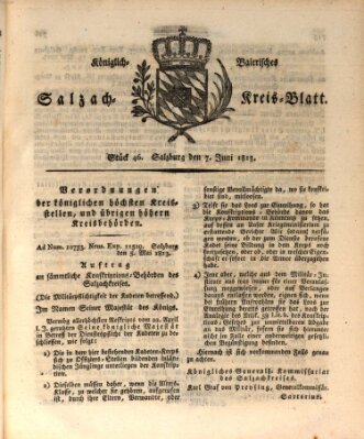 Königlich baierisches Salzach-Kreis-Blatt Montag 7. Juni 1813