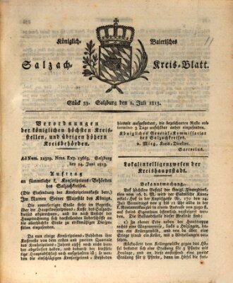 Königlich baierisches Salzach-Kreis-Blatt Freitag 2. Juli 1813