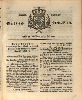 Königlich baierisches Salzach-Kreis-Blatt Samstag 3. Juli 1813