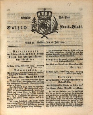 Königlich baierisches Salzach-Kreis-Blatt Freitag 16. Juli 1813