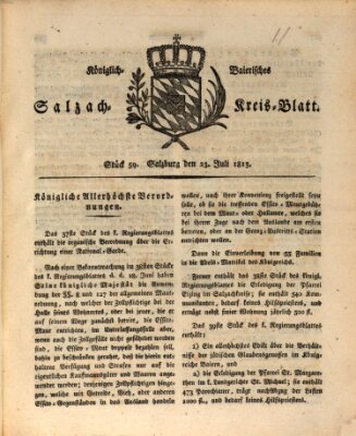 Königlich baierisches Salzach-Kreis-Blatt Freitag 23. Juli 1813