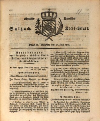 Königlich baierisches Salzach-Kreis-Blatt Freitag 30. Juli 1813