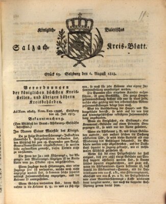 Königlich baierisches Salzach-Kreis-Blatt Freitag 6. August 1813