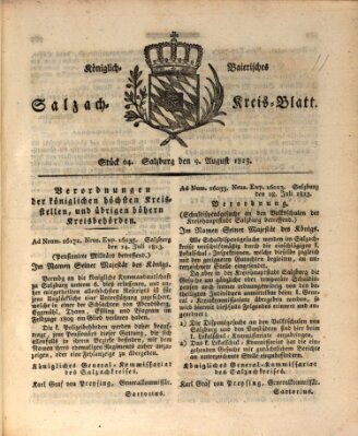 Königlich baierisches Salzach-Kreis-Blatt Montag 9. August 1813