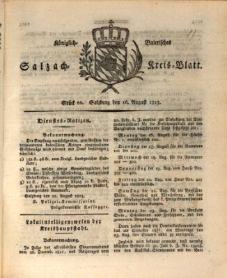 Königlich baierisches Salzach-Kreis-Blatt Montag 16. August 1813