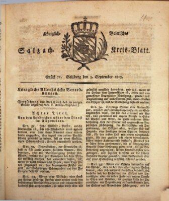 Königlich baierisches Salzach-Kreis-Blatt Freitag 3. September 1813