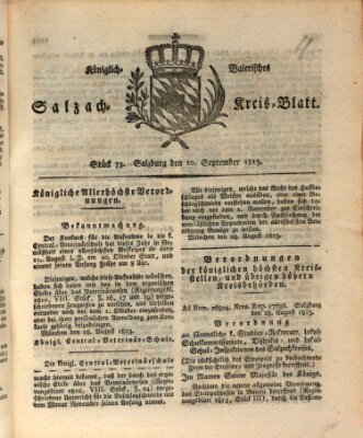 Königlich baierisches Salzach-Kreis-Blatt Freitag 10. September 1813