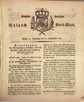 Königlich baierisches Salzach-Kreis-Blatt Freitag 17. September 1813