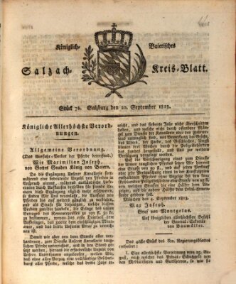 Königlich baierisches Salzach-Kreis-Blatt Montag 20. September 1813