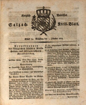 Königlich baierisches Salzach-Kreis-Blatt Freitag 1. Oktober 1813