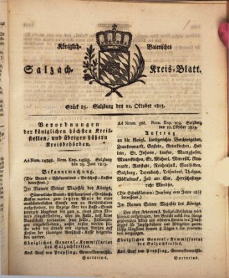 Königlich baierisches Salzach-Kreis-Blatt Freitag 22. Oktober 1813