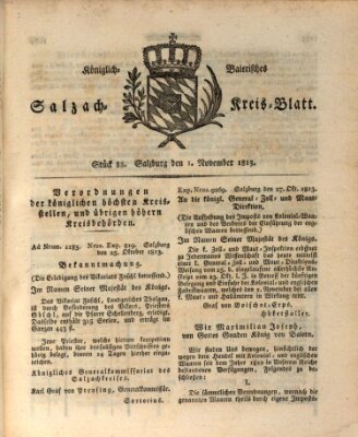 Königlich baierisches Salzach-Kreis-Blatt Montag 1. November 1813