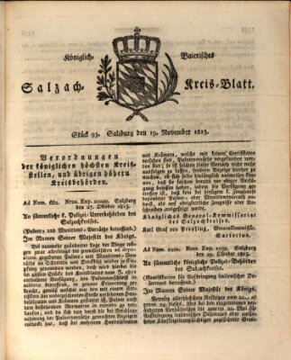 Königlich baierisches Salzach-Kreis-Blatt Freitag 19. November 1813