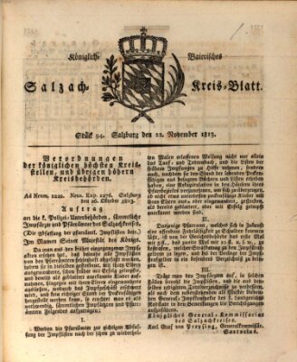 Königlich baierisches Salzach-Kreis-Blatt Montag 22. November 1813