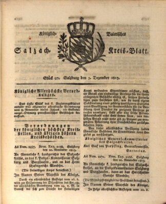 Königlich baierisches Salzach-Kreis-Blatt Freitag 3. Dezember 1813