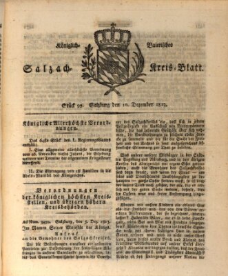 Königlich baierisches Salzach-Kreis-Blatt Freitag 10. Dezember 1813