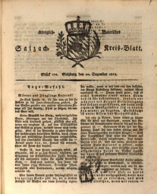 Königlich baierisches Salzach-Kreis-Blatt Montag 20. Dezember 1813