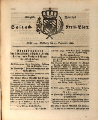 Königlich baierisches Salzach-Kreis-Blatt Montag 27. Dezember 1813