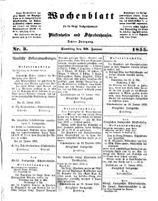 Wochenblatt für die königl. Landgerichtsbezirke Pfaffenhofen und Schrobenhausen (Amts-Blatt für den Verwaltungs- und Gerichts-Bezirk Schrobenhausen) Samstag 20. Januar 1855