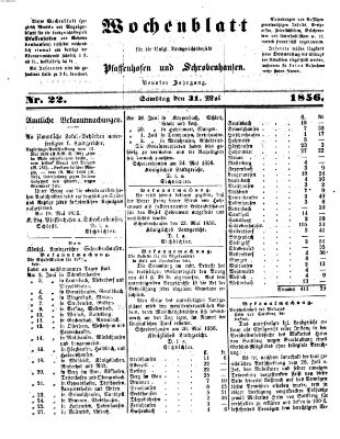 Wochenblatt für die königl. Landgerichtsbezirke Pfaffenhofen und Schrobenhausen (Amts-Blatt für den Verwaltungs- und Gerichts-Bezirk Schrobenhausen) Samstag 31. Mai 1856