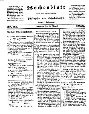 Wochenblatt für die königl. Landgerichtsbezirke Pfaffenhofen und Schrobenhausen (Amts-Blatt für den Verwaltungs- und Gerichts-Bezirk Schrobenhausen) Samstag 2. August 1856