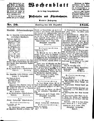 Wochenblatt für die königl. Landgerichtsbezirke Pfaffenhofen und Schrobenhausen (Amts-Blatt für den Verwaltungs- und Gerichts-Bezirk Schrobenhausen) Samstag 13. Dezember 1856