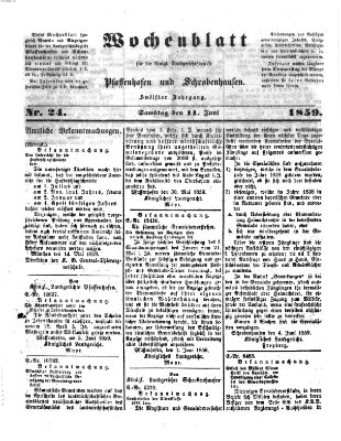 Wochenblatt für die königl. Landgerichtsbezirke Pfaffenhofen und Schrobenhausen (Amts-Blatt für den Verwaltungs- und Gerichts-Bezirk Schrobenhausen) Samstag 11. Juni 1859