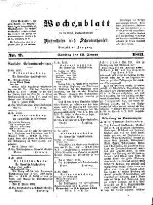 Wochenblatt für die königl. Landgerichtsbezirke Pfaffenhofen und Schrobenhausen (Amts-Blatt für den Verwaltungs- und Gerichts-Bezirk Schrobenhausen) Samstag 12. Januar 1861