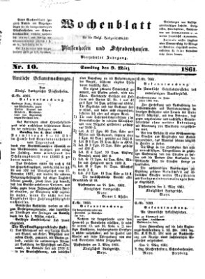 Wochenblatt für die königl. Landgerichtsbezirke Pfaffenhofen und Schrobenhausen (Amts-Blatt für den Verwaltungs- und Gerichts-Bezirk Schrobenhausen) Samstag 9. März 1861