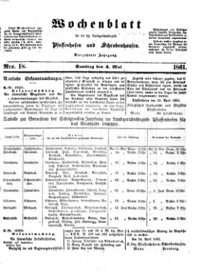 Wochenblatt für die königl. Landgerichtsbezirke Pfaffenhofen und Schrobenhausen (Amts-Blatt für den Verwaltungs- und Gerichts-Bezirk Schrobenhausen) Samstag 4. Mai 1861