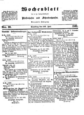 Wochenblatt für die königl. Landgerichtsbezirke Pfaffenhofen und Schrobenhausen (Amts-Blatt für den Verwaltungs- und Gerichts-Bezirk Schrobenhausen) Samstag 27. Juli 1861