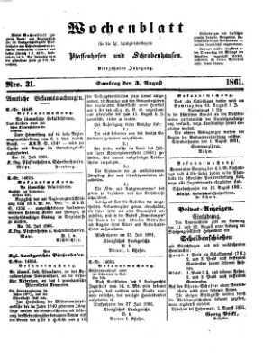 Wochenblatt für die königl. Landgerichtsbezirke Pfaffenhofen und Schrobenhausen (Amts-Blatt für den Verwaltungs- und Gerichts-Bezirk Schrobenhausen) Samstag 3. August 1861