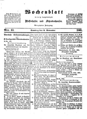 Wochenblatt für die königl. Landgerichtsbezirke Pfaffenhofen und Schrobenhausen (Amts-Blatt für den Verwaltungs- und Gerichts-Bezirk Schrobenhausen) Samstag 2. November 1861