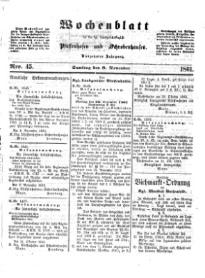 Wochenblatt für die königl. Landgerichtsbezirke Pfaffenhofen und Schrobenhausen (Amts-Blatt für den Verwaltungs- und Gerichts-Bezirk Schrobenhausen) Samstag 9. November 1861