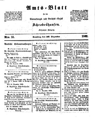 Amts-Blatt für den Verwaltungs- und Gerichts-Bezirk Schrobenhausen Samstag 20. Dezember 1862